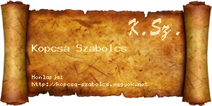 Kopcsa Szabolcs névjegykártya
