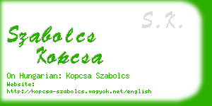 szabolcs kopcsa business card